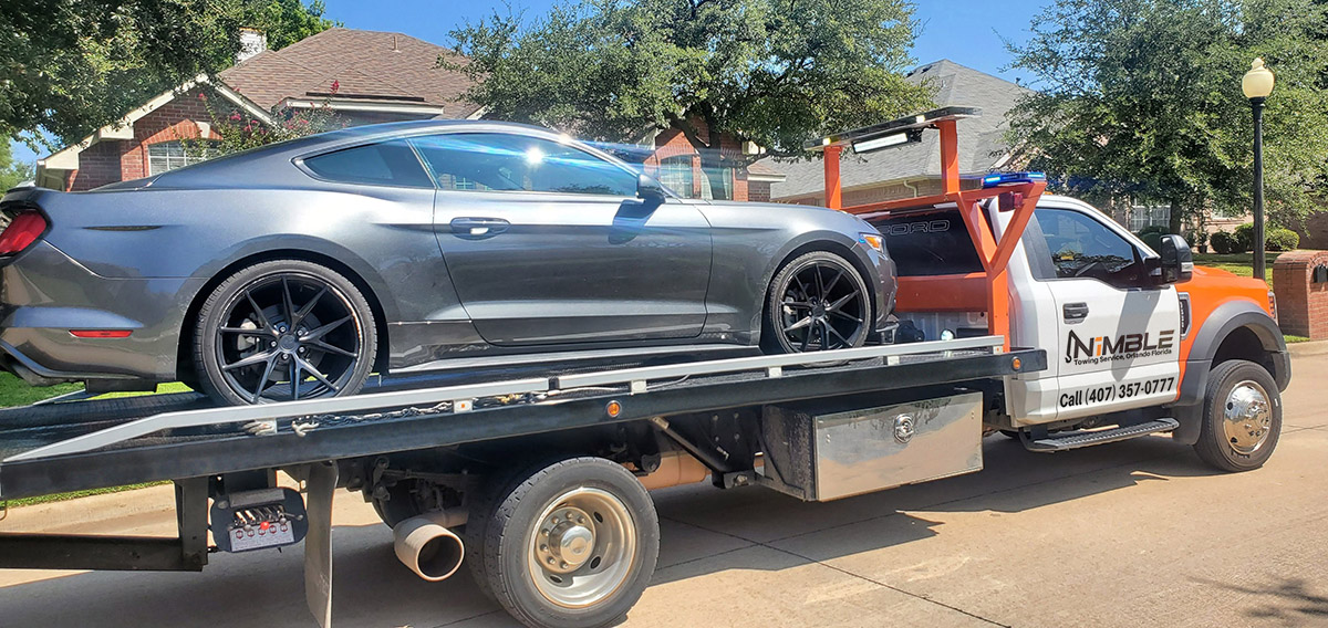 Transporting a Ford Mustang to Shop in Sunny Orlando Fl