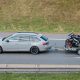photo of a car showing good motorcycle towing practices